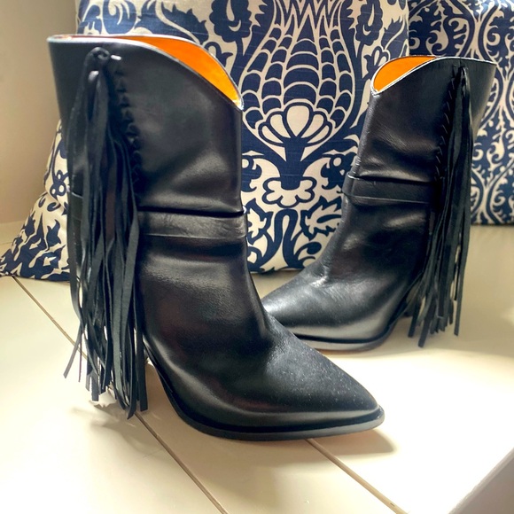 Isabel Marant size 36 Black Western boot with fringe - Picture 1 of 4